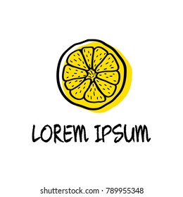 Citrus lemon Icon in doodle style