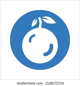 Citrus, icono de limón. Gráficos vectoriales azules redondeados.