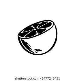 Citrus of Lemon Sketch Style Illustration