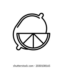 Zitrus, Zitronensymbol für dünne Linie. Moderne Vektorgrafik.