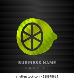 Citrus Lime Green and Black silk fashion premium icon / Logo
