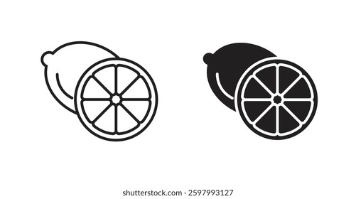 Citrus line icon vector set.