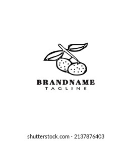 citrus logo cartoon icon flat template black modern isolated vector illustration