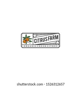 The citrus logo, with a vintage style design and fresh citrus elements, to label your citrus products