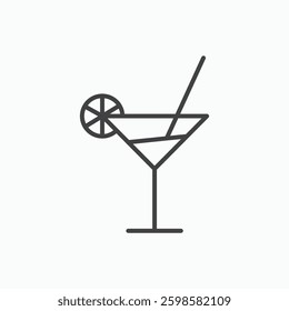 Citrus Martini glass icon isolated on white background