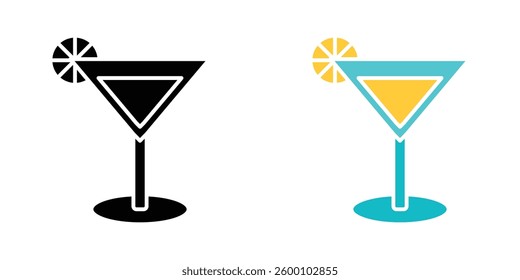 Citrus Martini glass web vector icons