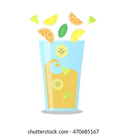 Citrus mixed smoothie vector image. Wellness and healthy lifestyle.
