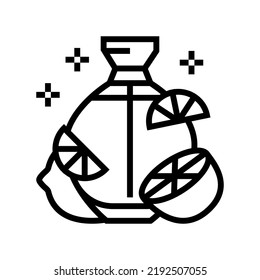 citrus nota el vector de icono de línea de perfume. citrus nota señal de perfume. símbolo de contorno aislado ilustración negra
