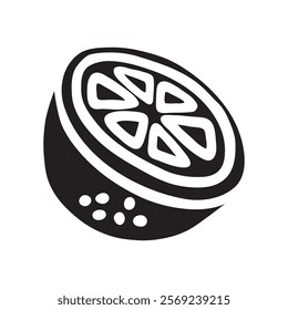 Citrus orange or lemon doodle icon hand drawn with black line in freehand style