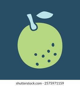 Citrus orange or lemon doodle icon hand drawn in minimalistic style and colored