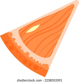 Citrus orange organic food, isolated on white vector illustration. Juicy ripe fresh fruit, sweet juicy healthy orange piece