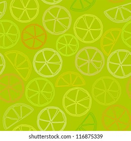 citrus outline seamless pattern