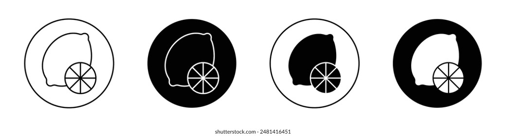 Citrus outlined icon vector collection.