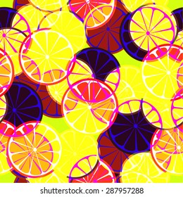 Citrus pattern. Fruit modern seamless background.
