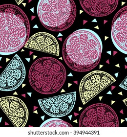 Citrus pattern graphics - vector