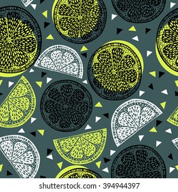 Citrus pattern graphics - vector