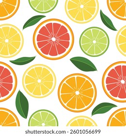 Citrus pattern on white background