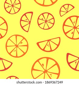 Citrus pattern on a yellow background.