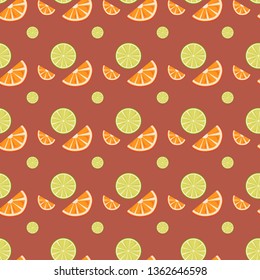 Citrus pattern, with oranges and lime. For kids design, apparel, fabric, textile, wrapping paper.
