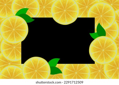 Citrus pattern, slices of lemon. Fresh organic tropical fruit background. Vegetarian design full of vitamins, creative summer refreshing concept