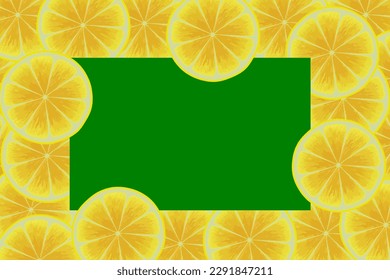 Citrus pattern, slices of lemon. Fresh organic tropical fruit background. Vegetarian design full of vitamins, creative summer refreshing concept