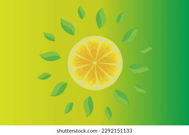 Citrus pattern, slices of lemon. Fresh organic tropical fruit background. Vegetarian design full of vitamins, creative summer refreshing concept
