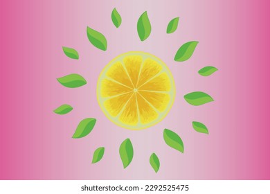 Citrus pattern, slices of lemon. Fresh organic tropical fruit background. Vegetarian design full of vitamins, creative summer refreshing concept