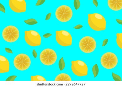 Patrón cítrico, rodajas de limón. Fondo de frutas tropicales orgánicas frescas. Diseño vegetariano lleno de vitaminas, concepto creativo de refresco veraniego