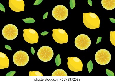 Citrus pattern, slices of lemon. Fresh organic tropical fruit background. Vegetarian design full of vitamins, creative summer refreshing concept