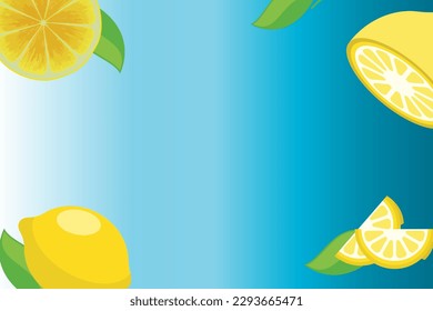 Citrus pattern, slices of lemon. Fresh organic tropical fruit background. Vegetarian design full of vitamins, creative summer refreshing concept