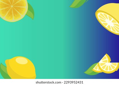 Citrus pattern, slices of lemon. Fresh organic tropical fruit background. Vegetarian design full of vitamins, creative summer refreshing concept