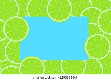 Citrus pattern, slices of lime. Fresh organic tropical fruit background. Vegetarian design full of vitamins, creative summer refreshing concept