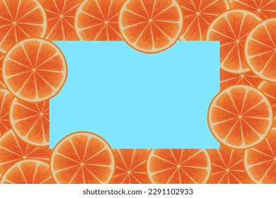 Patrón cítrico, rodajas de naranja. Fondo de frutas tropicales orgánicas frescas. Diseño vegetariano lleno de vitaminas, concepto creativo de refresco veraniego