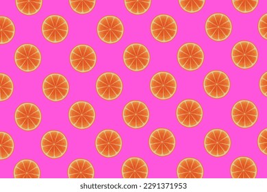 Citrus pattern, slices of orange. Fresh organic tropical fruit background. Vegetarian design full of vitamins, creative summer refreshing concept
