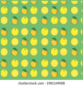 citrus pattern vector illustration lemon sticker green