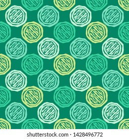 Citrus. Polka dots seamless pattern. Mosaic of ethnic figures. Patterned texture. Geometric background. Can be used for wallpaper, textile, invitation card, wrapping, web page background.