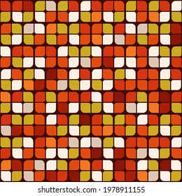 Citrus quarters pattern. Square is divided into four parts. Orange, yellow, white and red colors.