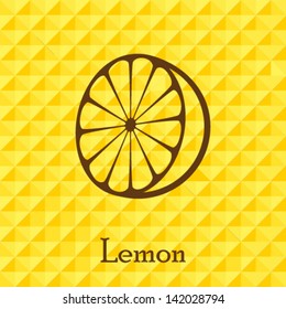 Citrus retro lemon fruit background vector - Lemon, Lime and Orange.  Vector stylized background.