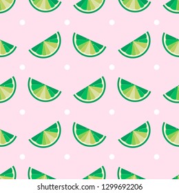 Citrus seamless pattern. lime slices, seamless pattern. tropical fruits print