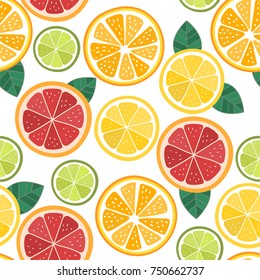 citrus seamless pattern. orange, lime, lemon and grapefruit vector are so fresh