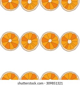 Citrus seamless pattern. Oranges isolated on white background.