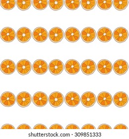 Citrus seamless pattern. Oranges isolated on white background.