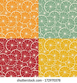 Citrus seamless pattern set in colors