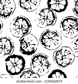 Citrus seamless pattern. Slices of citrus fruits, lime, lemon and orange. Vector illustration.