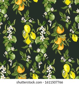 Citrus Seamless Vector Pattern Illustration