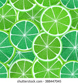 Citrus seamless vector pattern. Lime