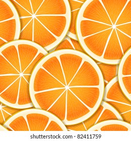 Citrus segments seamless background