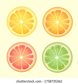citrus set on a yellow background