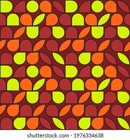 Citrus shapes geometric pattern. Seamless shapes make decorative pattern.