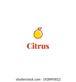 Citrus simple minimal modern logo design concept. Vector illustration